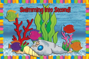 Swimming Into Second! | End of the Year Bulletin Board