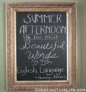 Summer Chalkboard Quotes Make a framed chalkboard