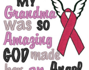 ... God Made Her An Angel Breast Cancer Awareness Embroidery Design