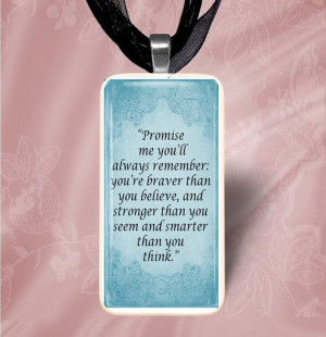 Promise Me Quote Domino Pendant Necklace