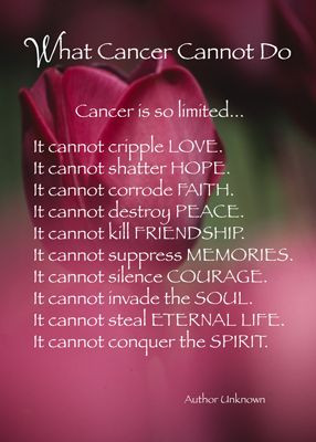 what cancer cannot do - Google Search PRAISE THE LORD!!!!