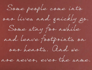 Home > Some People Leave Footprints On Our Hearts Wall Decals