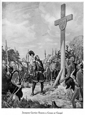 Jacques Cartier Erects Cross Gaspe