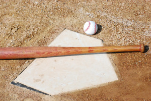 Home Plate with Bat and Ball