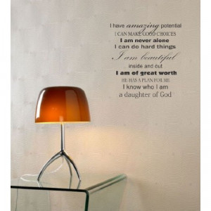 know who i am a daughter of god vinyl wall art inspirational quotes ...