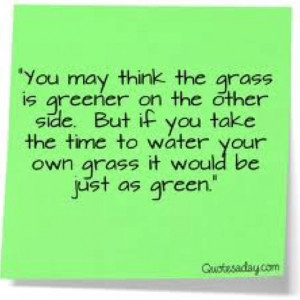 Grass is not always greener...