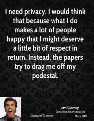 ... respect in return. Instead, the papers try to drag me off my pedestal