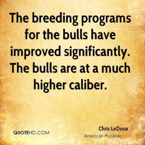 breeding programs for the bulls have improved significantly. The bulls ...