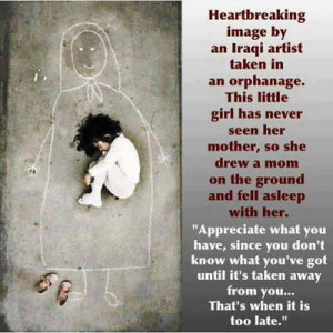 Heartbreaking image by an Iraqi artist taken in an orphanage