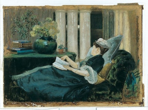 Louise Tiffany, Reading (1888) by Louis Comfort Tiffany (American ...