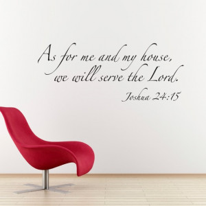 Scripture Wall Decal - As for me and my house Bible Verse Decal Quote