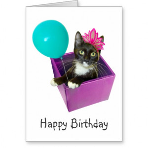 Tuxedo Cat Birthday Card