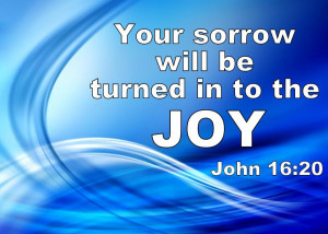 Your Sorrow will be turned into the Joy. John 16 : 20