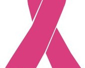 Cancer Ribbons Pink Cancer awareness ribbon Heart cut-out Vinyl decal ...