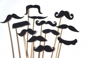 Set of 12 mustaches on a stick - who knew there were so many 'stache ...