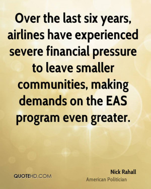 Over the last six years, airlines have experienced severe financial ...