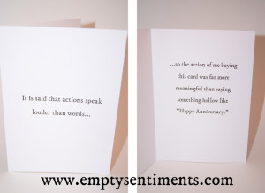 Sarcastic Anniversary Card by Empty Sentiments. A truly inspiring ...
