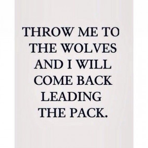 COME BACK LEADING THE PACK.