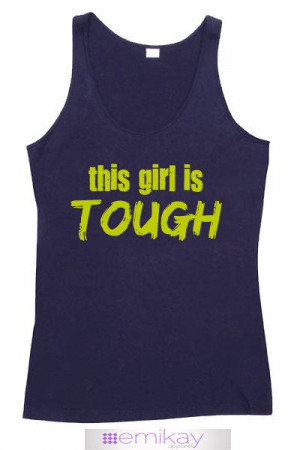 Fitness Tank Top This Girl Is Tough Navy. Workout tank top. Exercise ...
