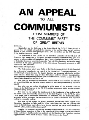 From Members of the Communist Party of Great Britain