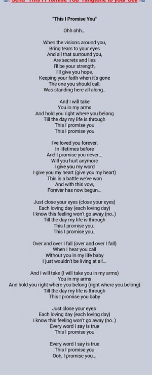 Exactly how i feel... Nsync is you.. these lyrics our me, my heart is ...