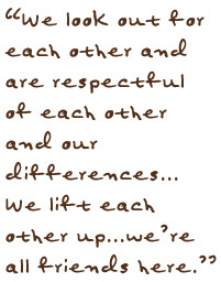 ... each other and our differences... We lift each other up...we're all