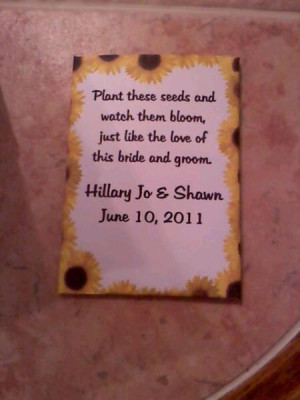 sunflower seed packet wedding favors