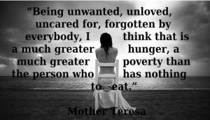 Poverty. Mother Theresa quote.