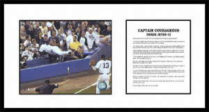 Derek Jeter Dive Into Stands Framed Photograph with Article and ...