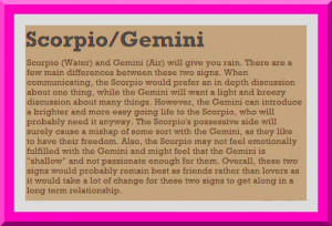 Gemini and Scorpio Compatibility