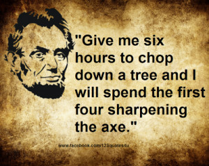 the first four sharpening the axe.