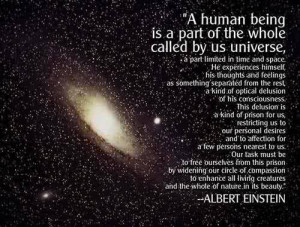 human being is a part of the whole, called by us 