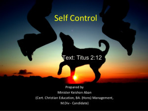 Sermon on Self Control
