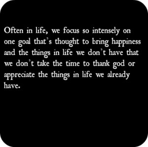 Often in life, we focus so intensely on one goal thats thought to ...