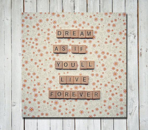 Wall quote art scrabble letters by Retro Love Photography on Etsy