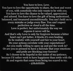 You have to love, Love. -Rob Hill Sr.
