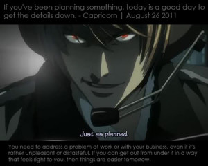 Death Note Kira Light Yagami Just as Planned August 26 2011 Capricorn ...