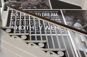 The quotations are carefully typeset to fit into the pattern of images ...