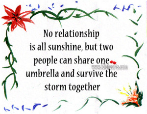... but two people can share one umbrella and survive the storm together