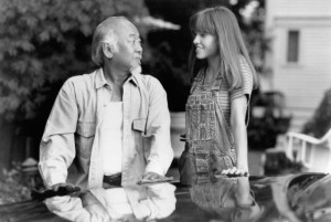 Still of Pat Morita and Hilary Swank in The Next Karate Kid (1994)