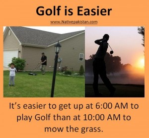 ... in English : What is easier; Golf or Lawn Mowing? - Best Golf Jokes