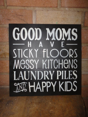 Good Moms Hand Painted Primitive Wood Typography Sign, Home Decor ...