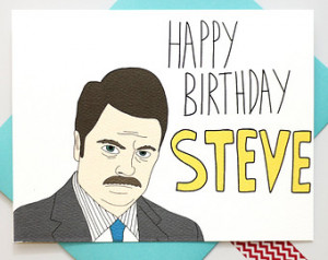 Parks And Recreation Ron Swanson Wr ong Name Birthday Quote Card ...