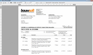 Bouwsoft price offer quotation Print management Report 1