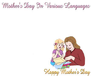 Say Happy Mother's Day In Many Languages