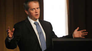 Bill Shorten at a panel discussion at the Hyatt Hotel in Canberra ...