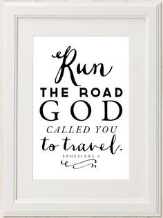 Run the Road // Christian Scripture Art Print // by mercyINK, $8.50