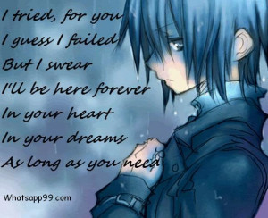 Sweet sad anime boy quote