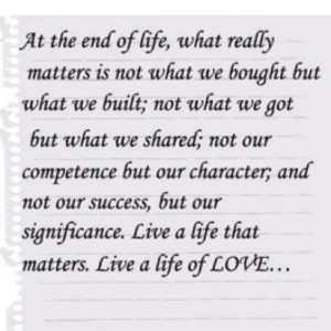 How do you want to be remembered?