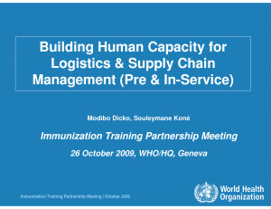 Building Human Capacity for Logistics Supply Chain Management (Pre